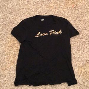 A black bedazzled shirt from PINK